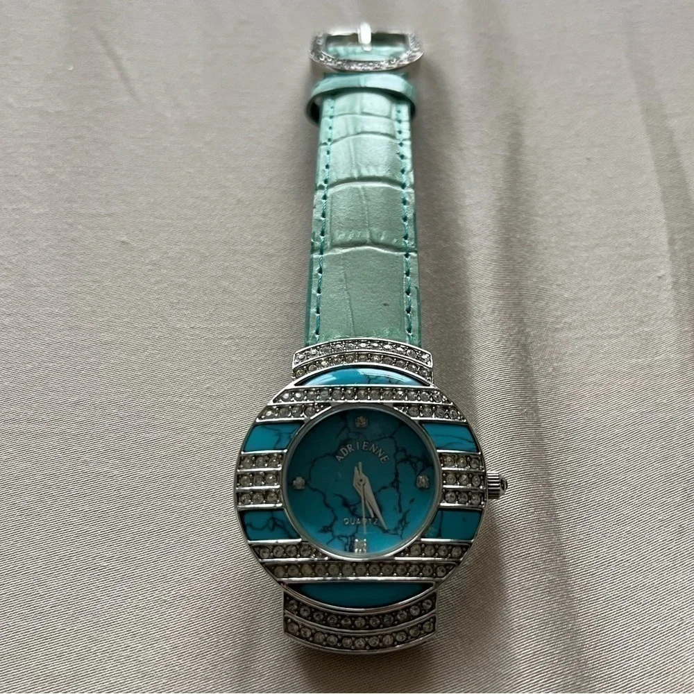 Adrienne Crystal Turquoise Quartz Wrist Watch